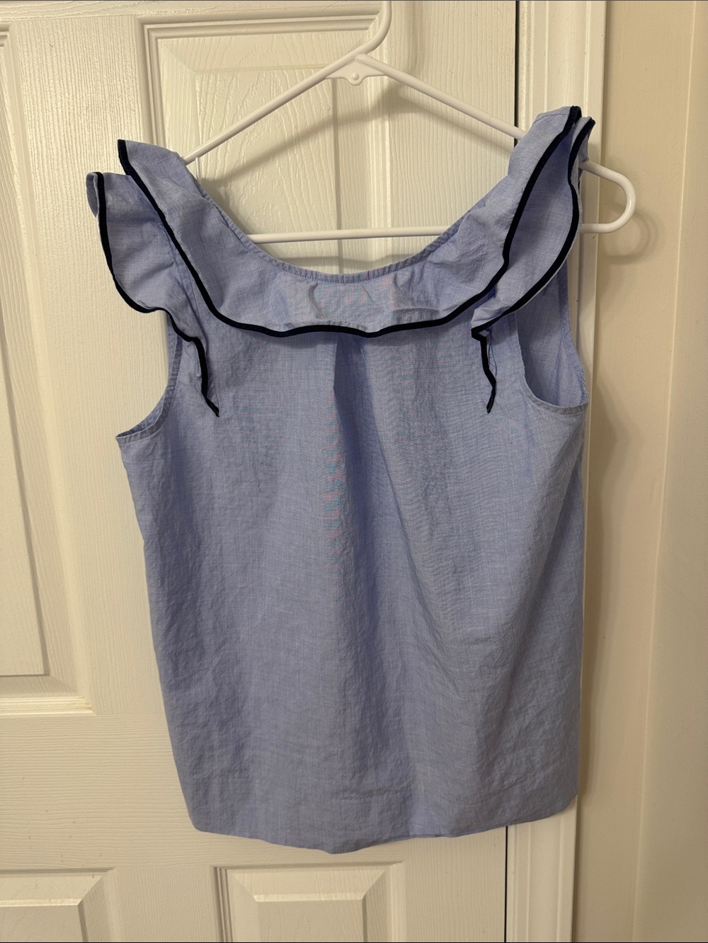J. Crew Light Blue Ruffle-Trim Sleeveless Camisole